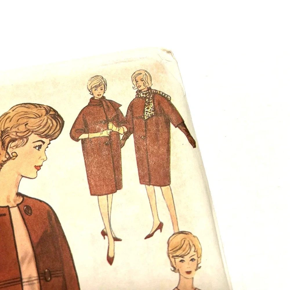Simplicity Vintage 1960's Pattern #4072‎ Misses Dress Coat Scarf Size 12